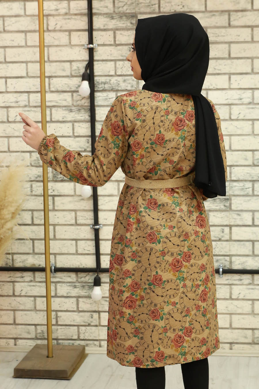 FLOWER PATTERNED ROSE COLOR TUNIC 