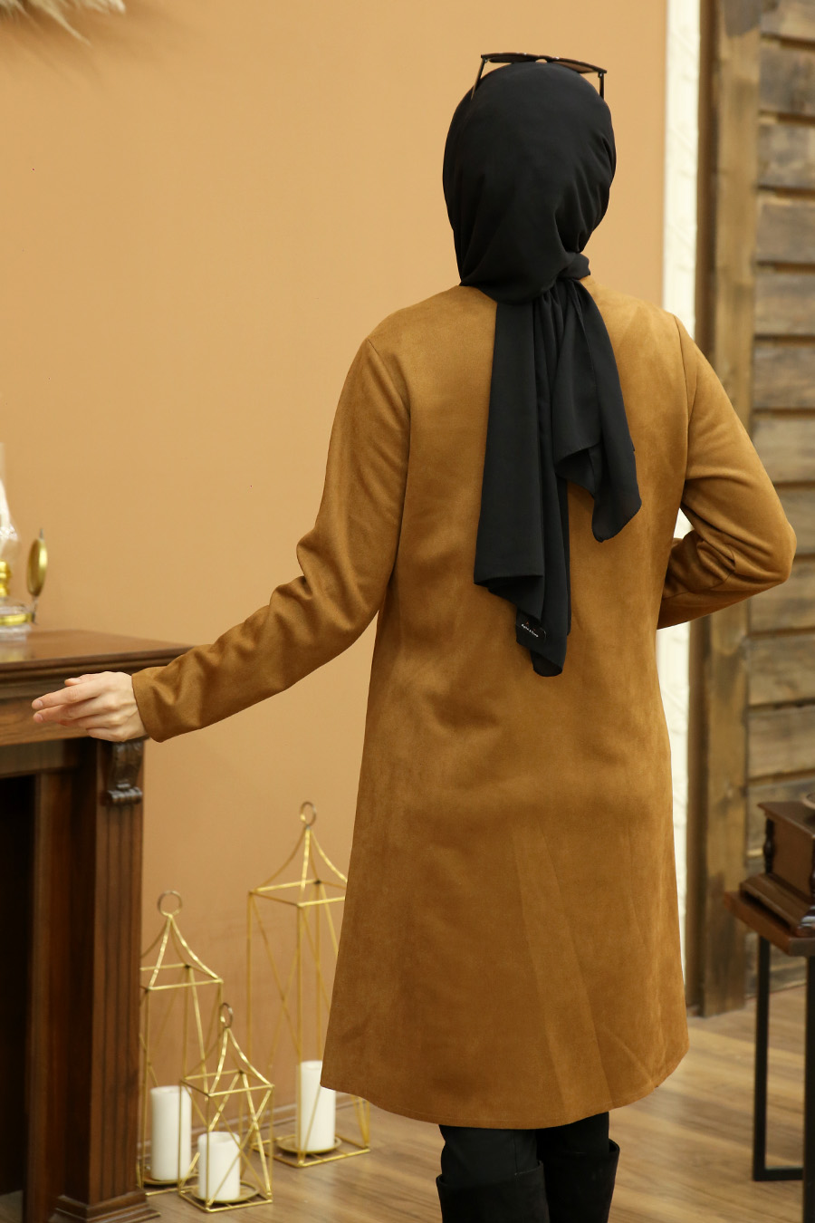 TAN COLOR SUEDE COAT 