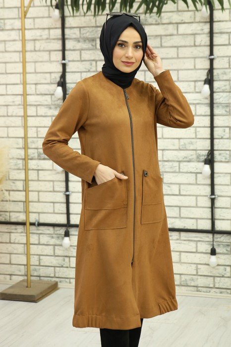 TAN COLOR SUEDE COAT 