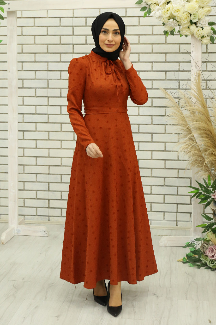 BRICK COLOR DRESS 