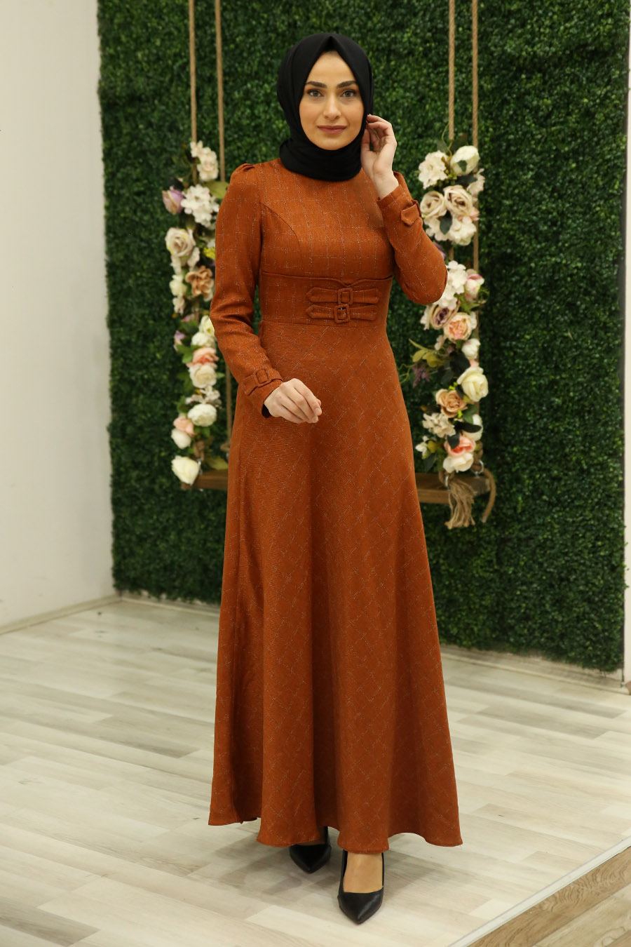 BRICK COLOR DRESS 