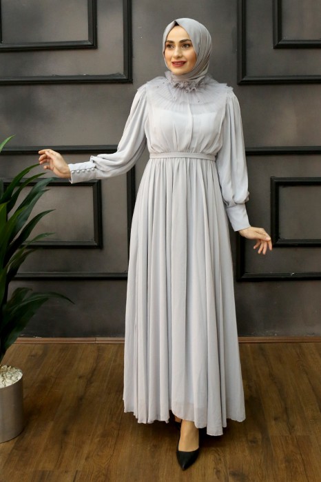 GREY EVENING DRESS  