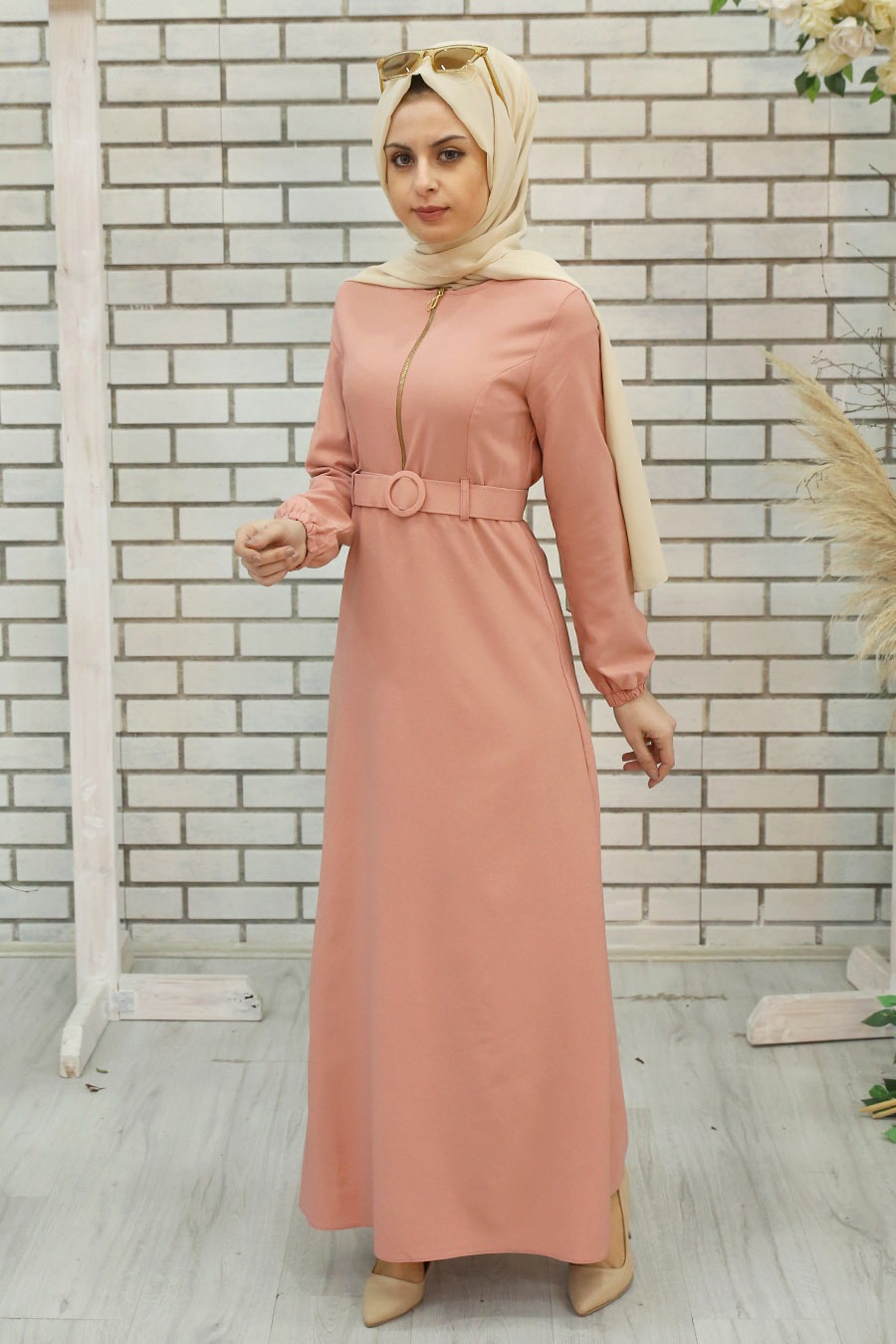SALMON COLOR DRESS 