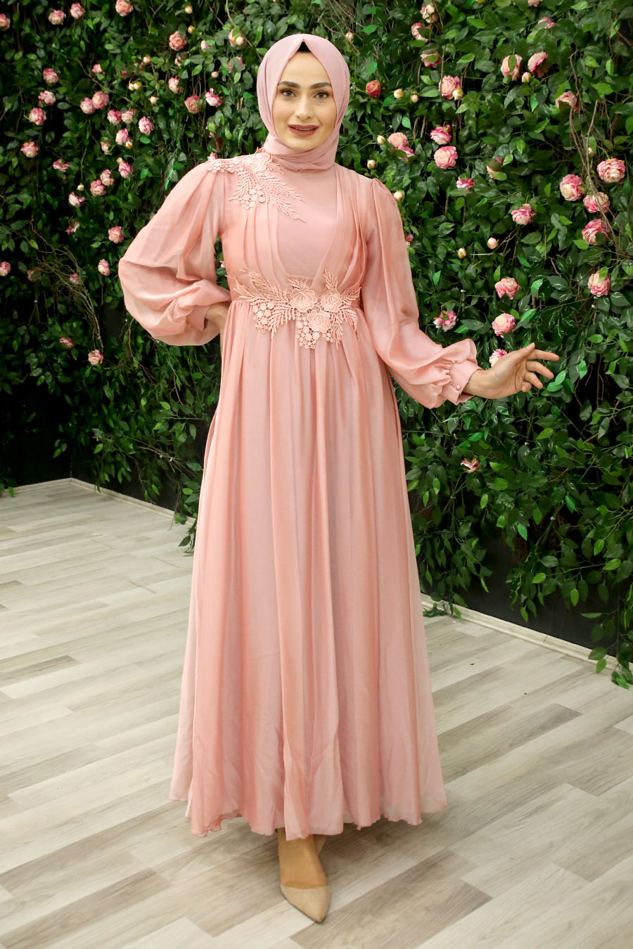 POWDER PINK EVENING DRESS 