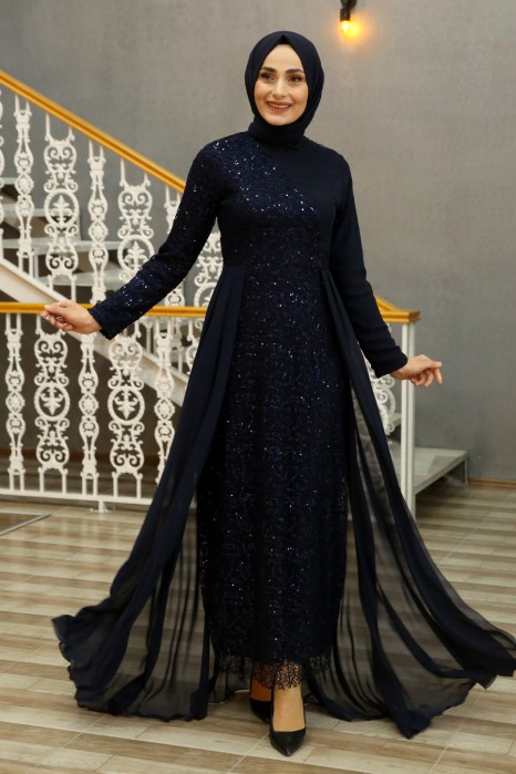NAVY BLUE EVENING DRESS 
