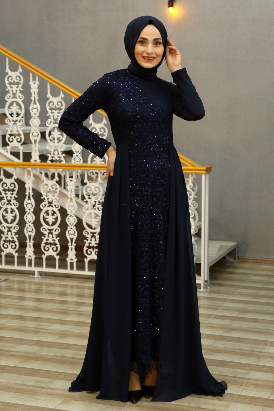 NAVY BLUE EVENING DRESS 