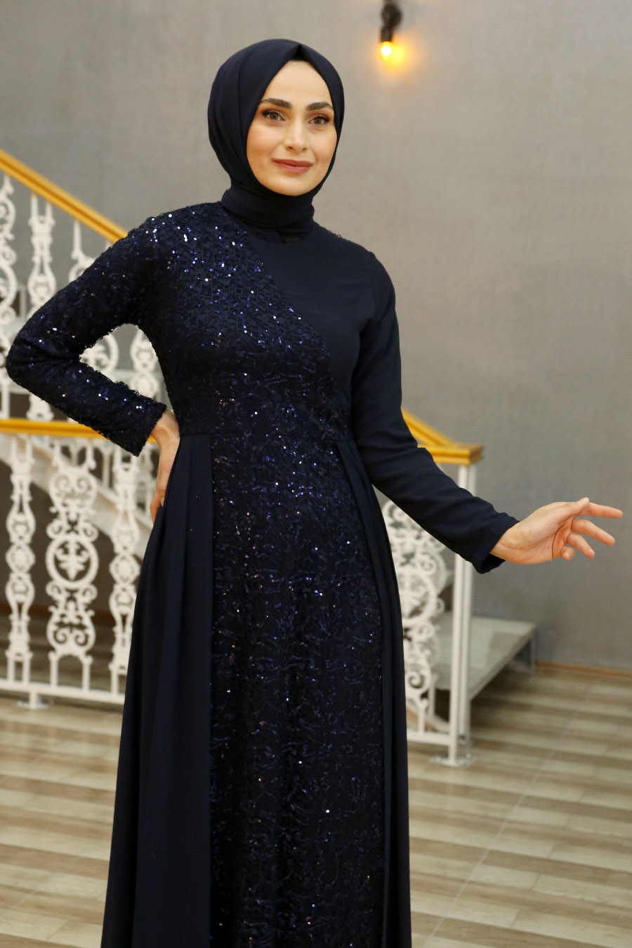 NAVY BLUE EVENING DRESS 