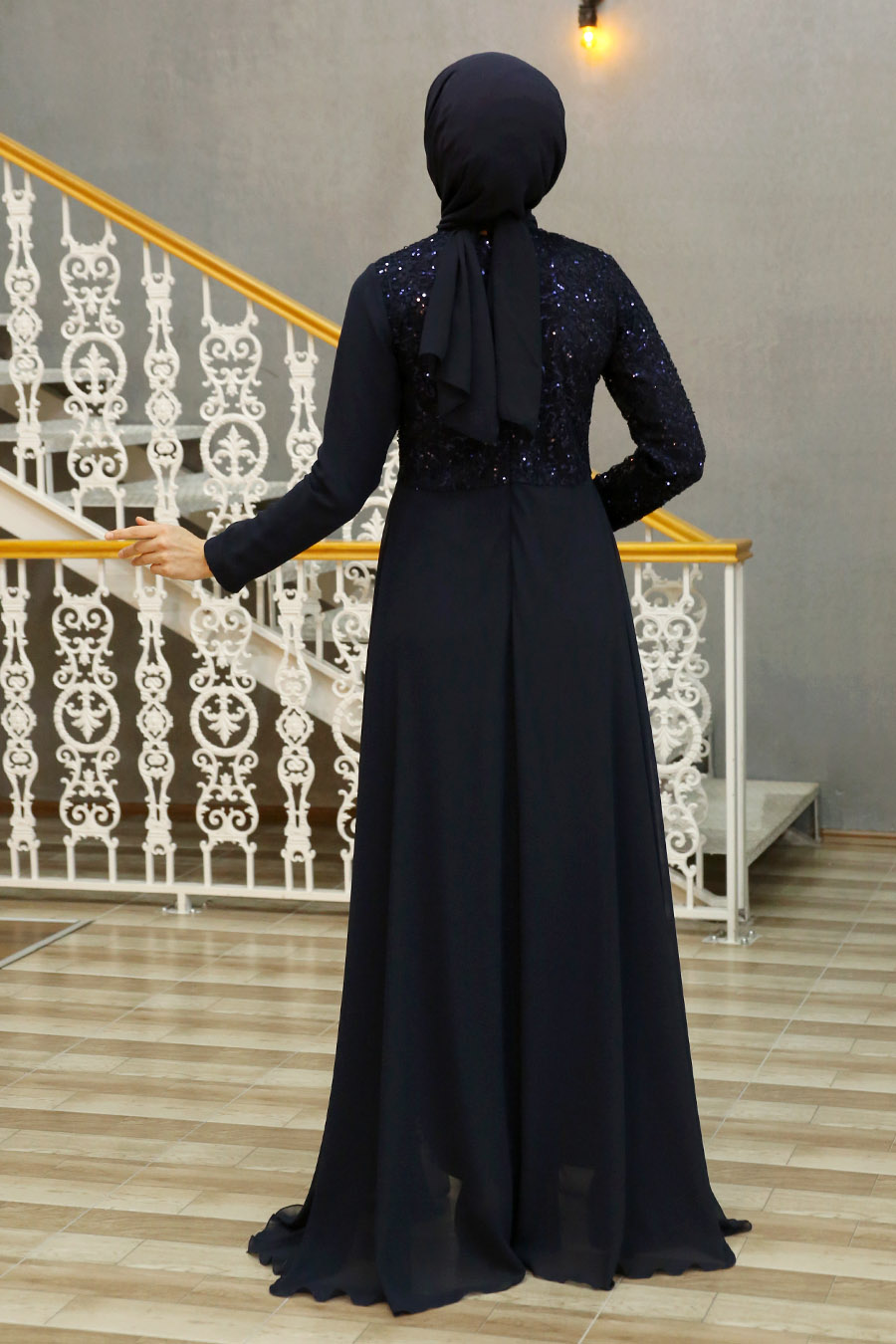 NAVY BLUE EVENING DRESS 