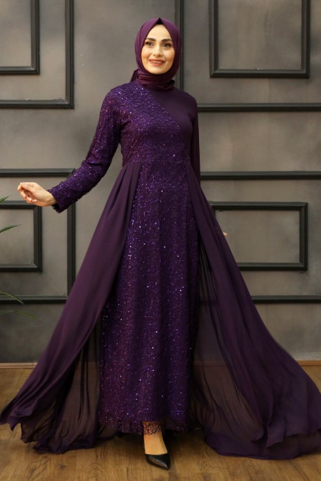 PURPLE EVENING DRESS