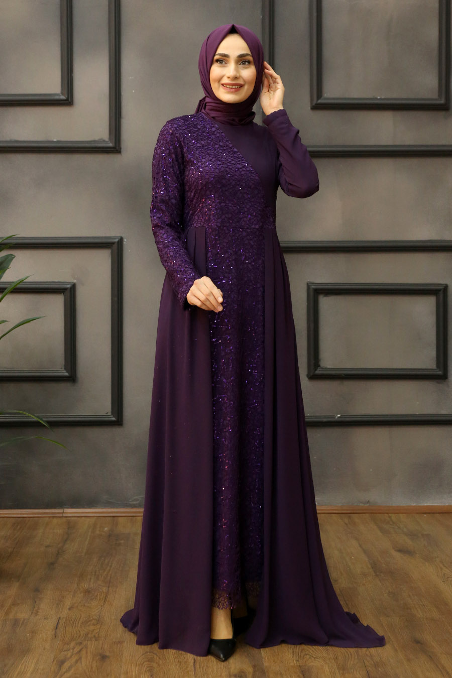 PURPLE EVENING DRESS