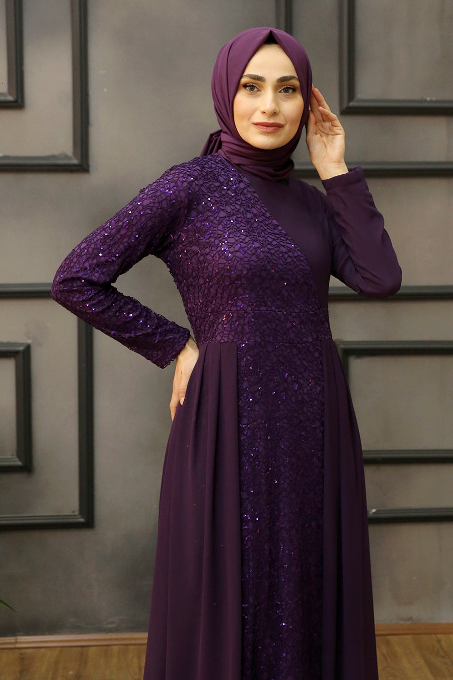 PURPLE EVENING DRESS