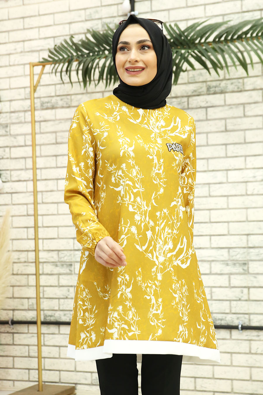 PATTERNED YELLOW TUNIC 