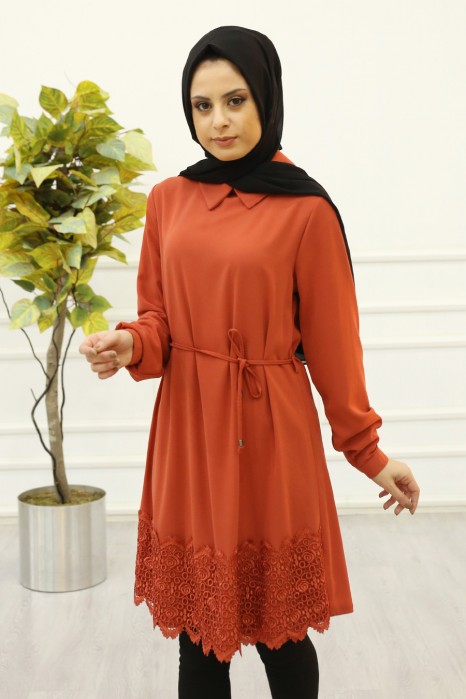 BRICK COLOR TUNIC  