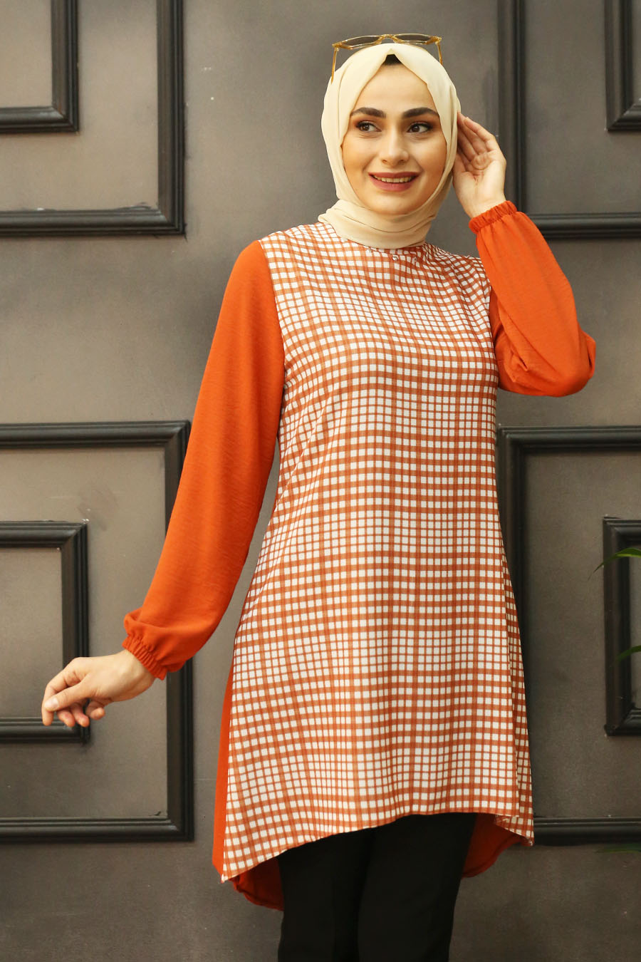 BRICK COLOR TUNIC 