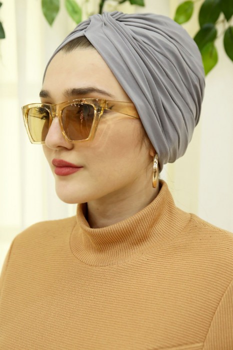 GREY TURBAN HIJAB