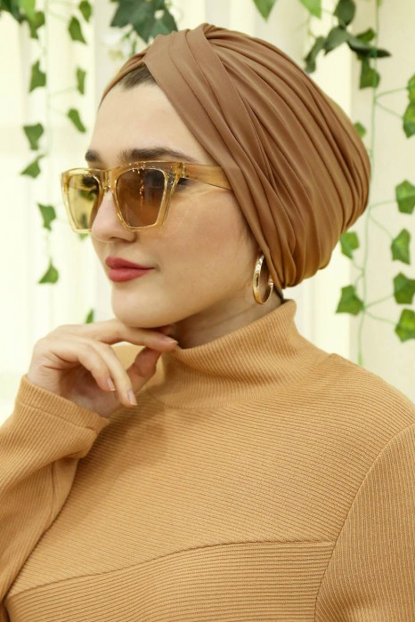 TAN COLOR TURBAN HIJAB