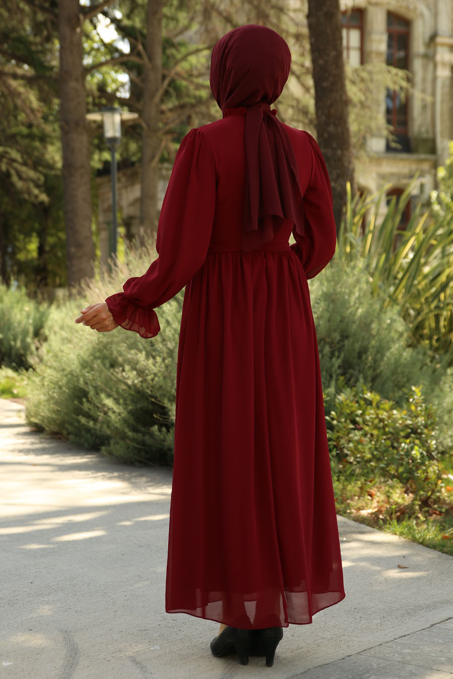 CLARET RED EVENING DRESS