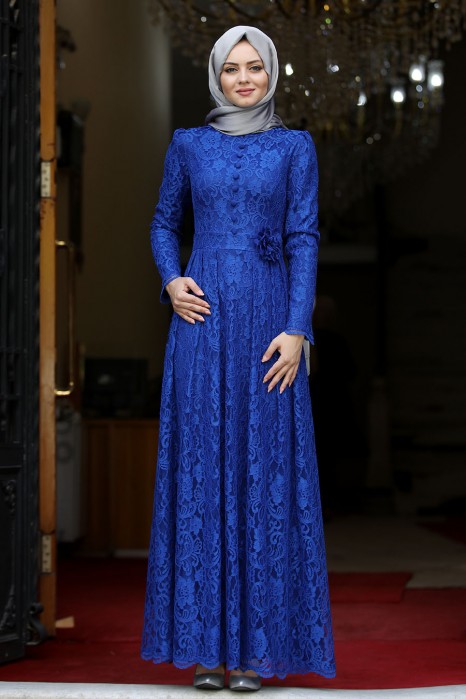 SAX BLUE EVENING DRESS
