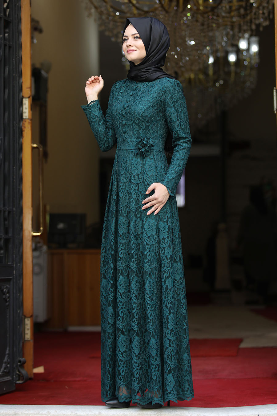 PETROLEUM BLUE EVENING DRESS