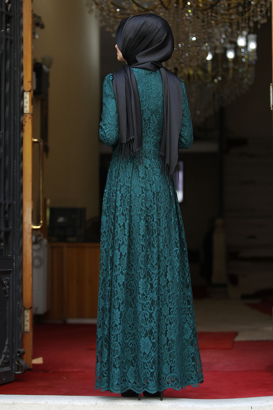 PETROLEUM BLUE EVENING DRESS