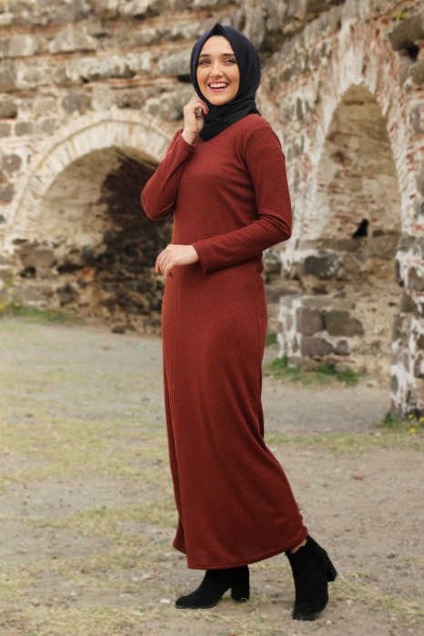 BRICK COLOR DRESS