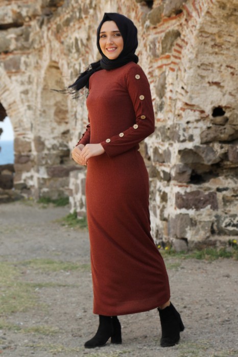 BRICK COLOR DRESS