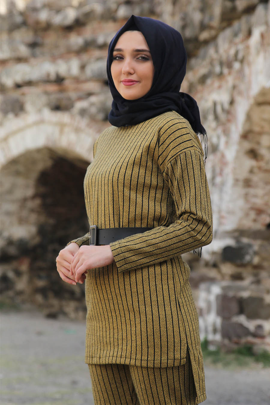 MUSTARD BLOUSE AND PANT SUIT