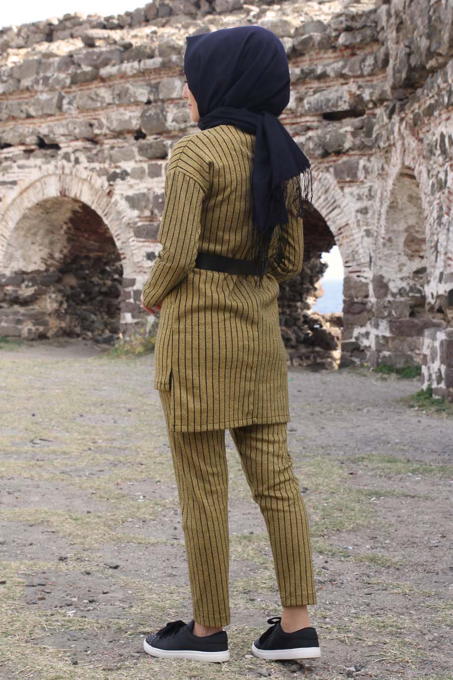 MUSTARD BLOUSE AND PANT SUIT