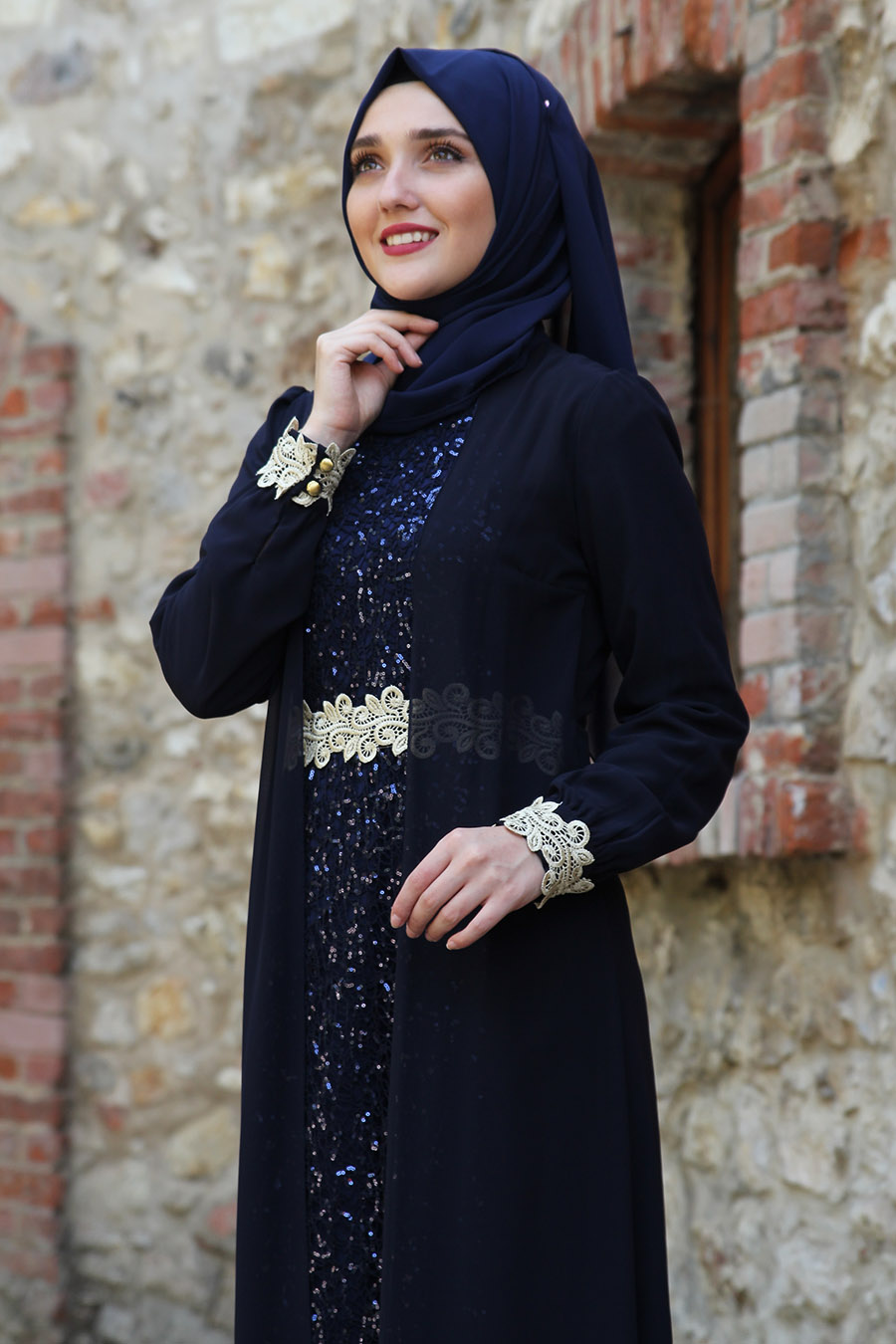 NAVY BLUE  EVENING DRESS