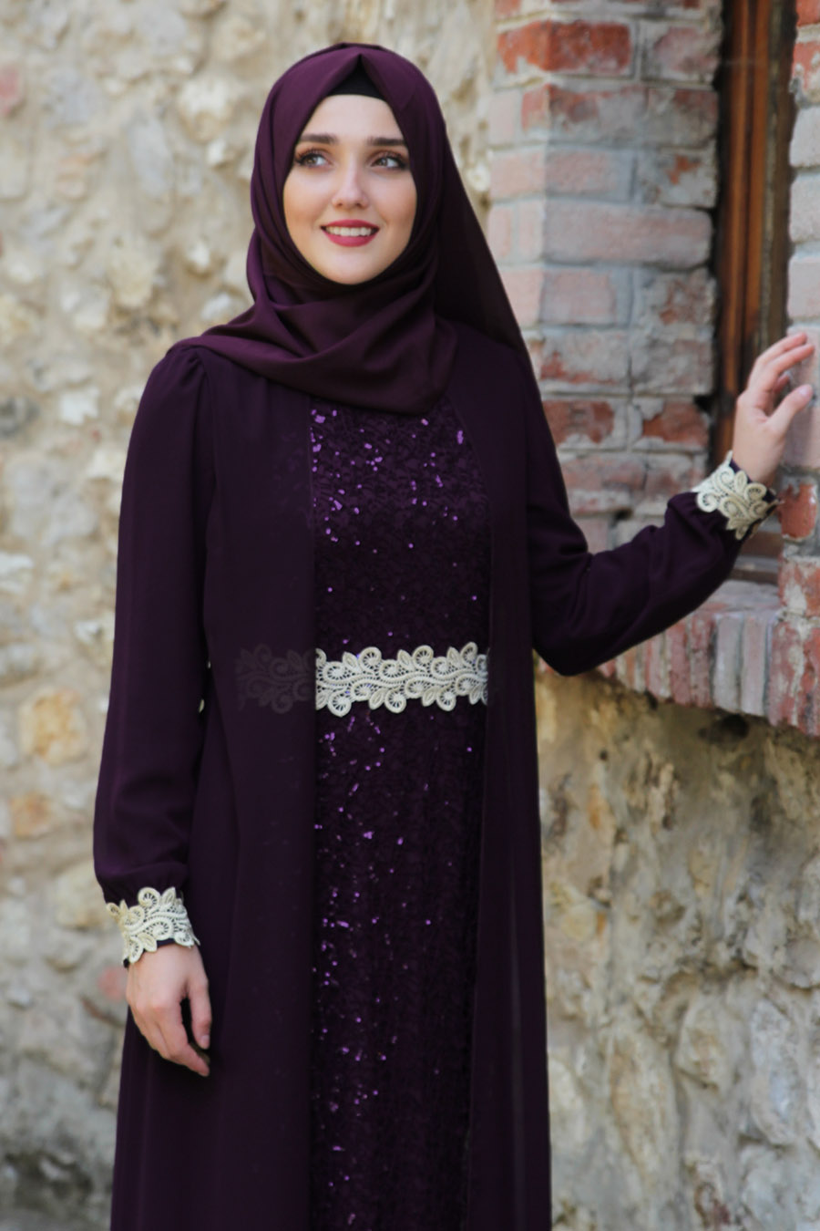 PURPLE  EVENING DRESS