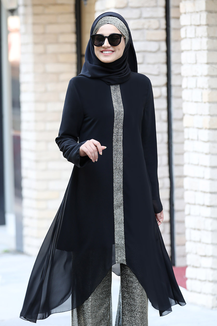 GOLD TUNIC AND PANT SUIT