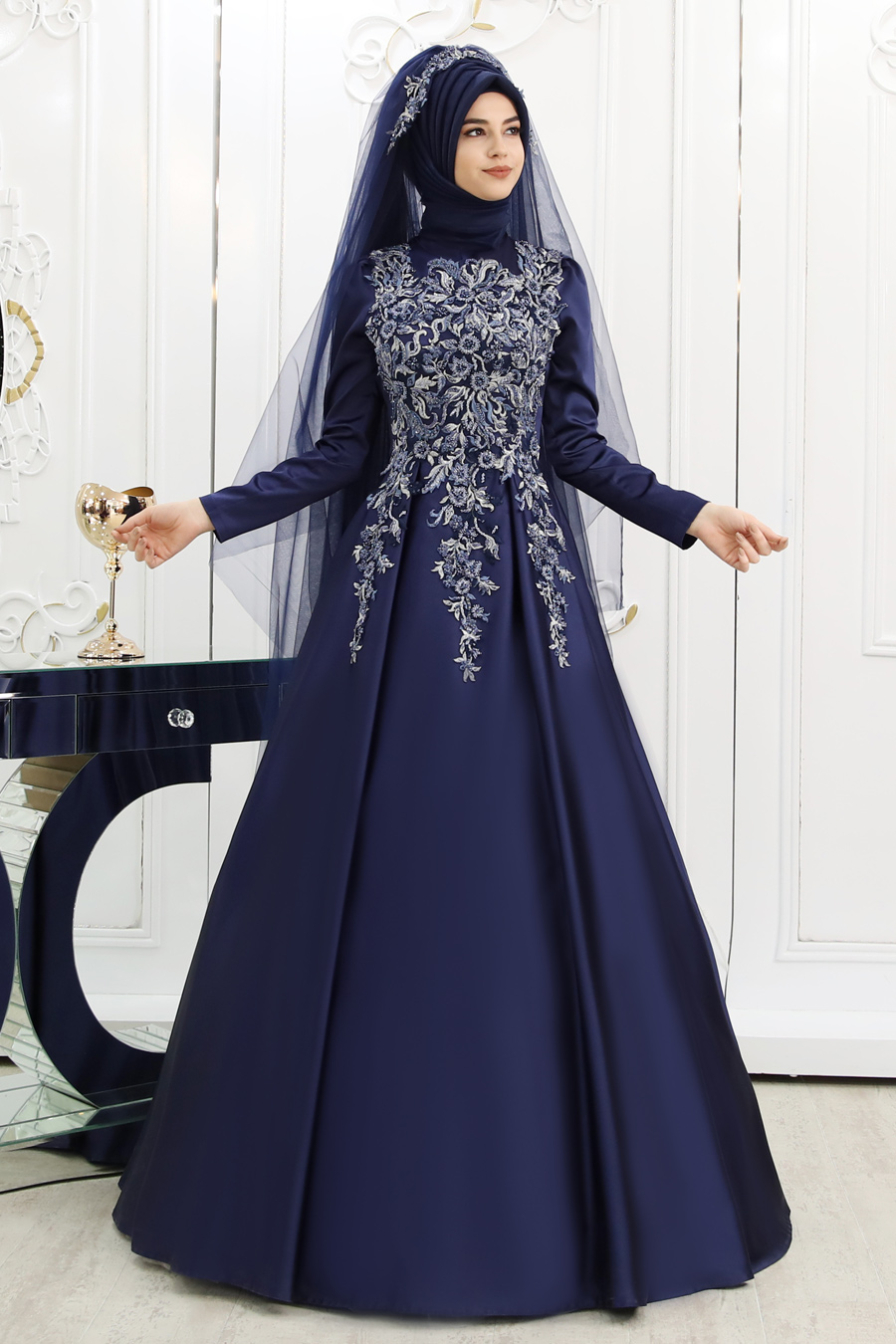 NAVY BLUE EVENING DRESS