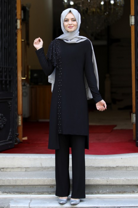 BLACK TUNIC AND PANT SUIT