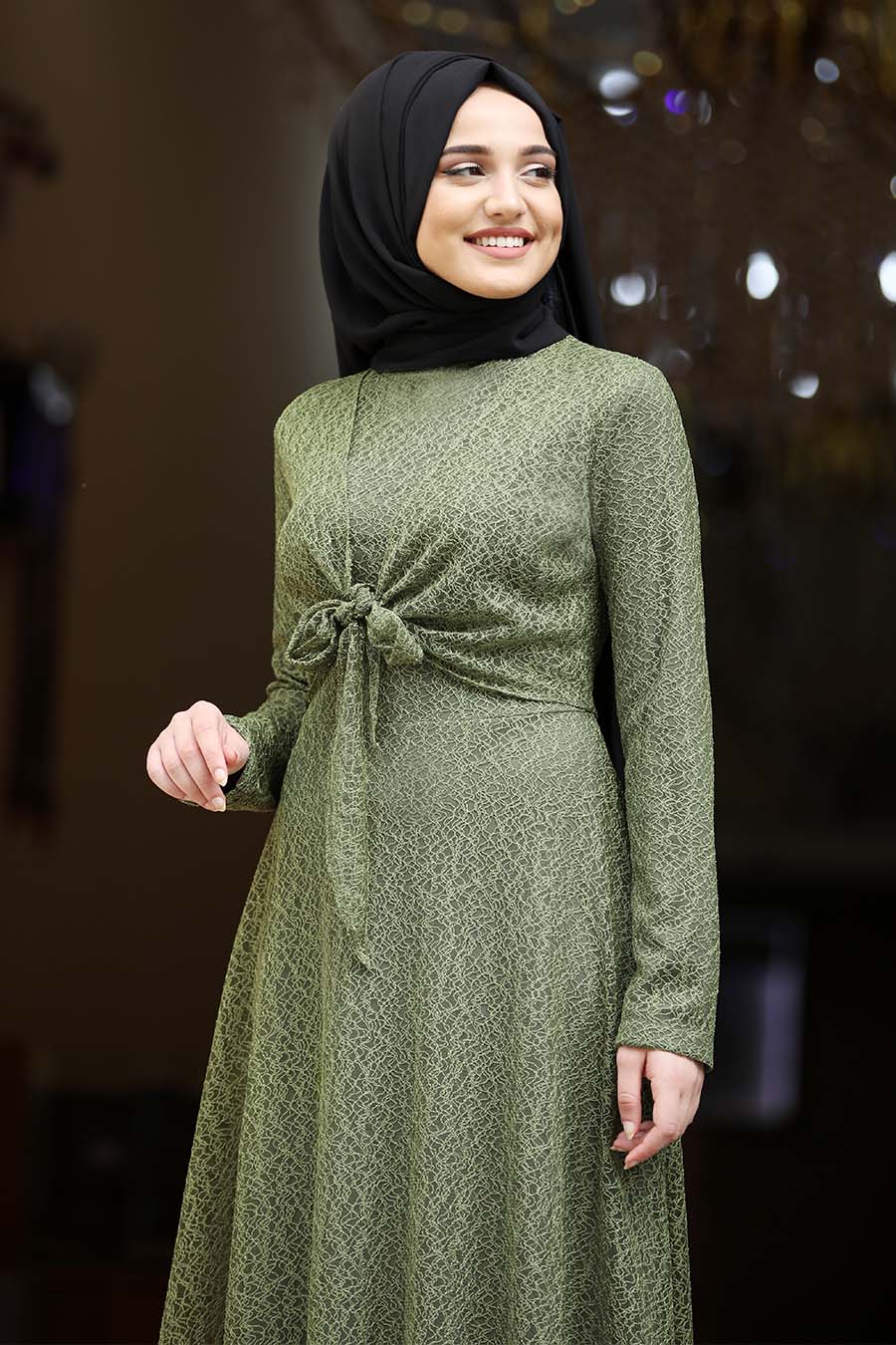 OIL GREEN DRESS