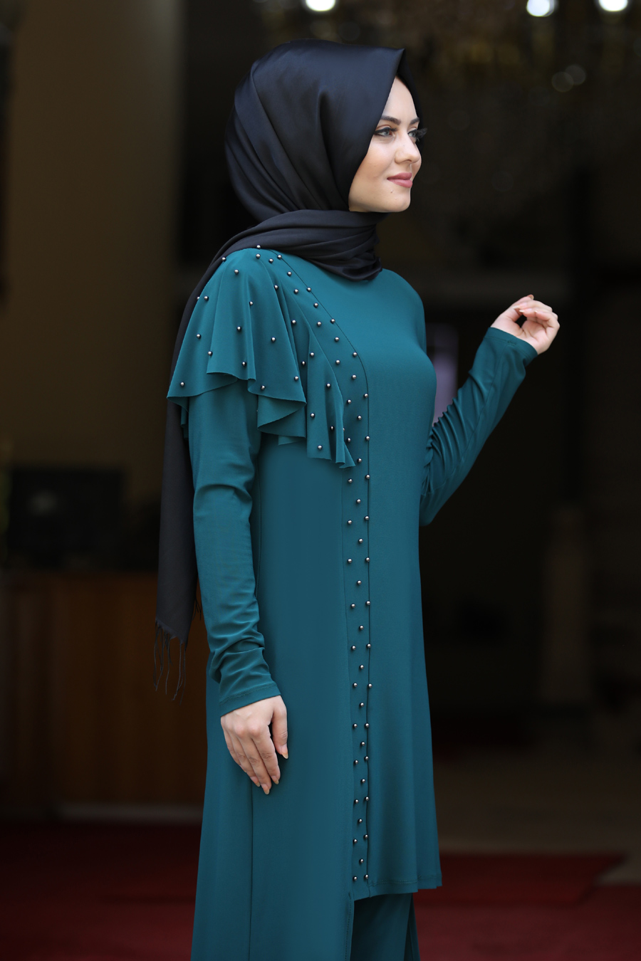 GREEN TUNIC AND PANT SUIT