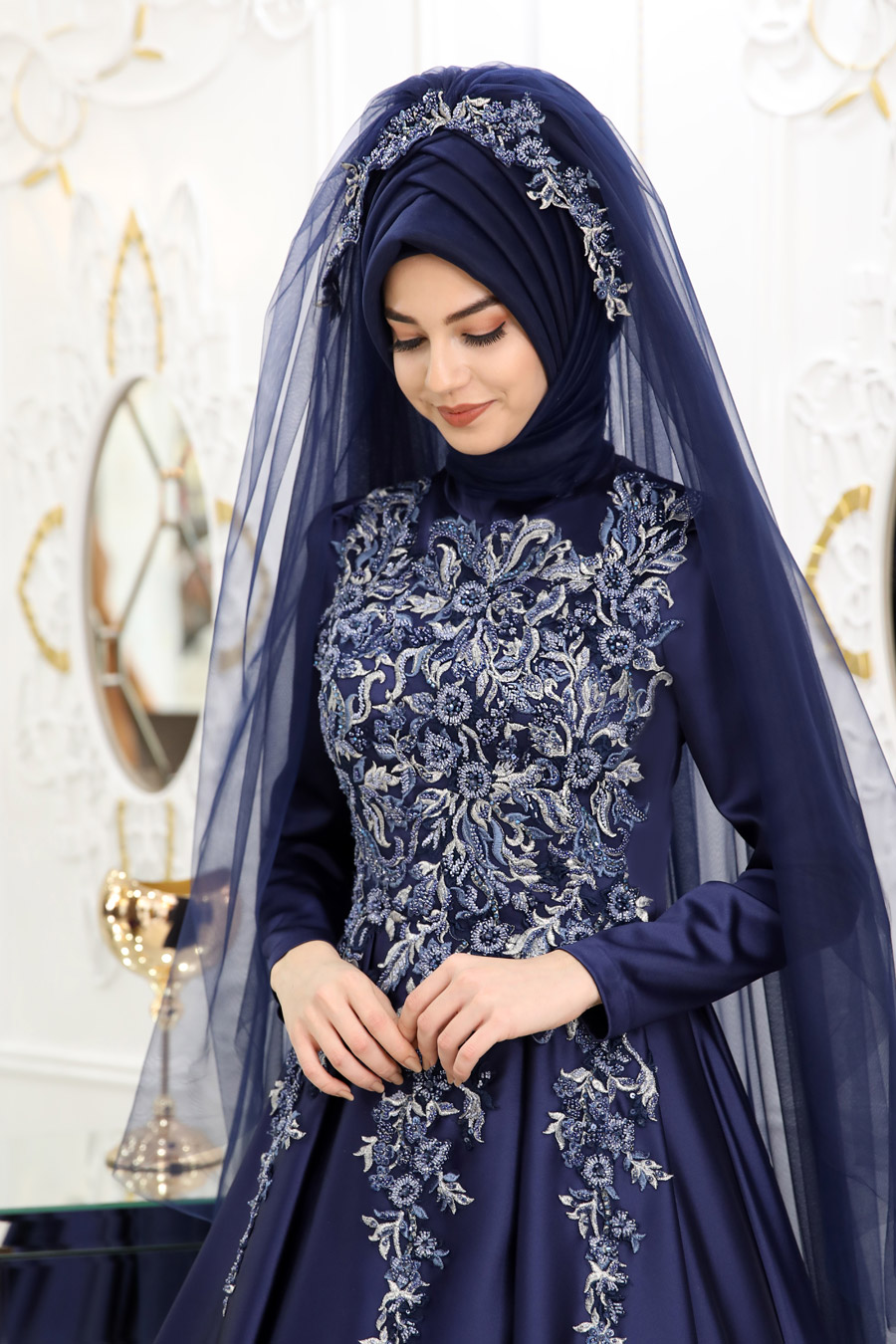 NAVY BLUE EVENING DRESS