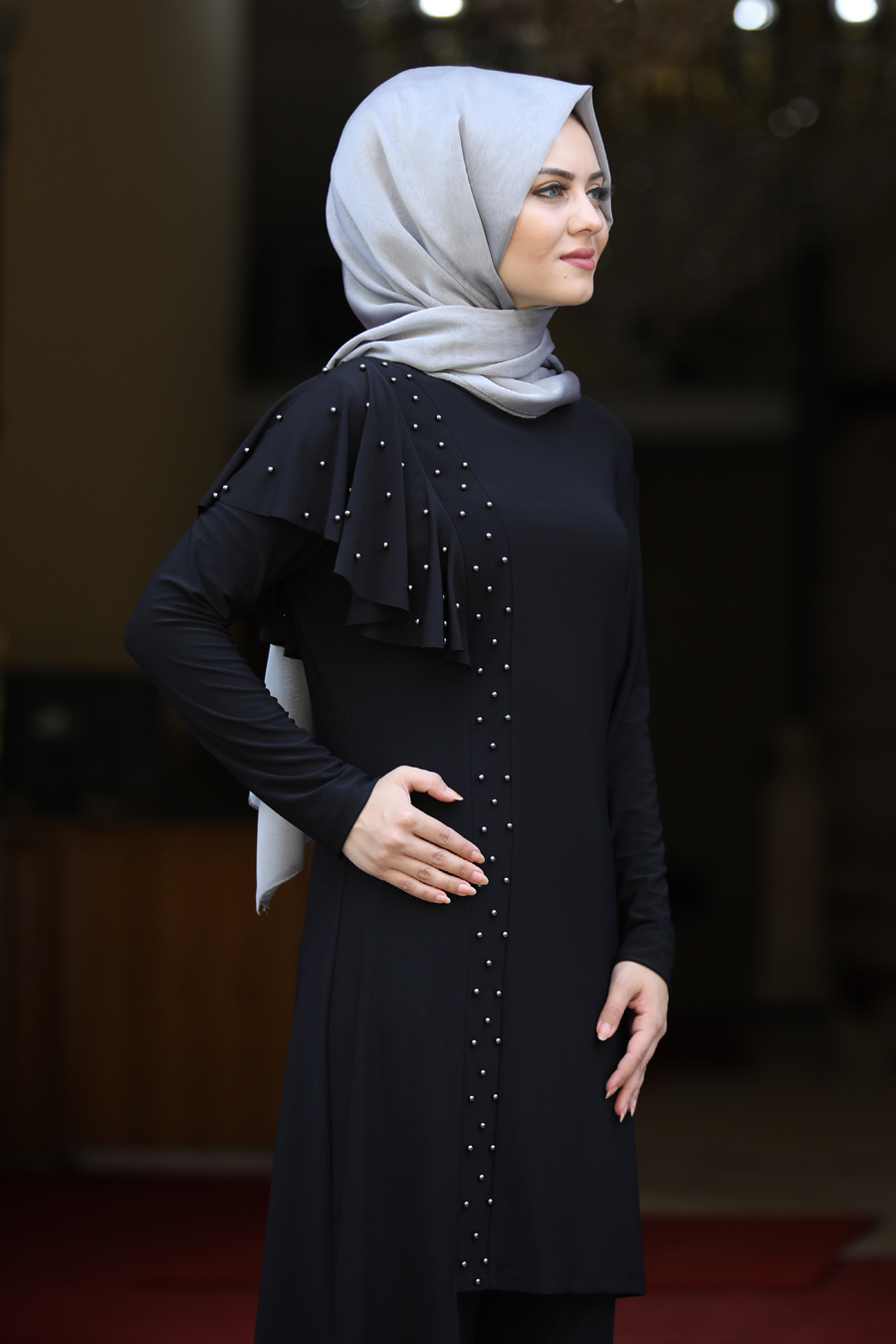 BLACK TUNIC AND PANT SUIT