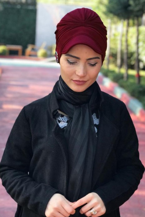 CHERRY COLOR TURBAN HIJAB