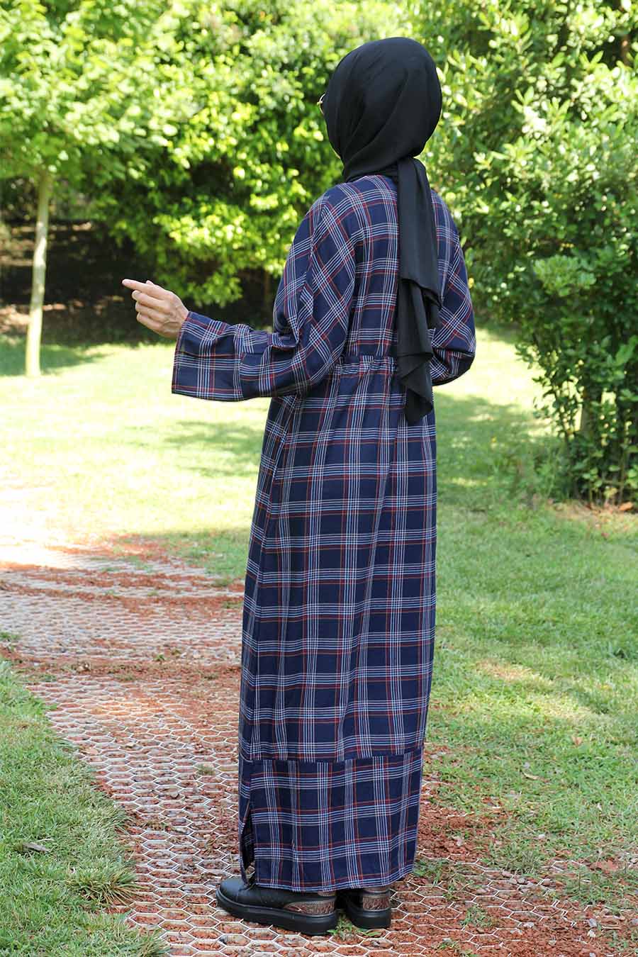 PLAID NAVY BLUE DRESS