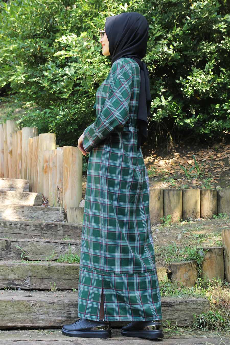 PLAID GREEN DRESS