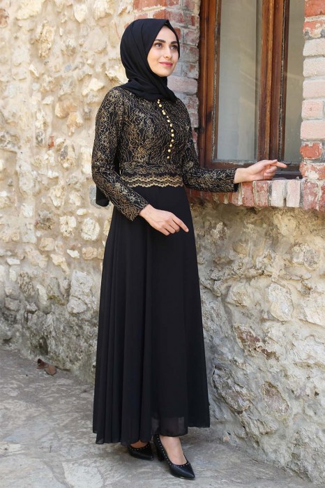 BLACK EVENING DRESS