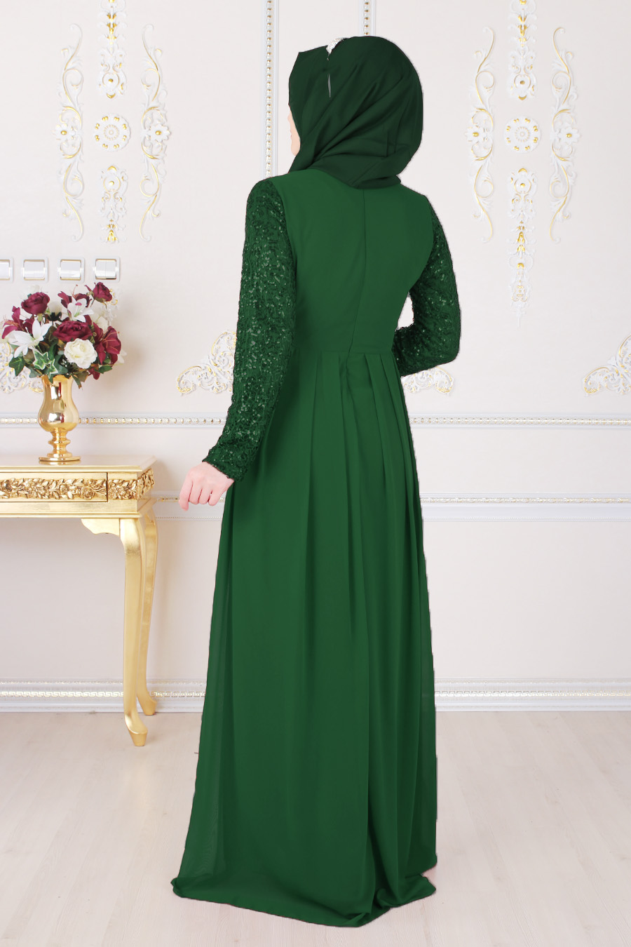 GREEN EVENING DRESS GREEN EVENING DRESS