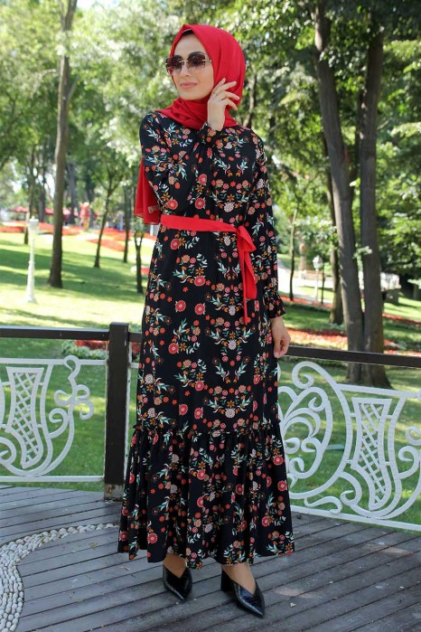 FLOWER PATTERNED DRESS