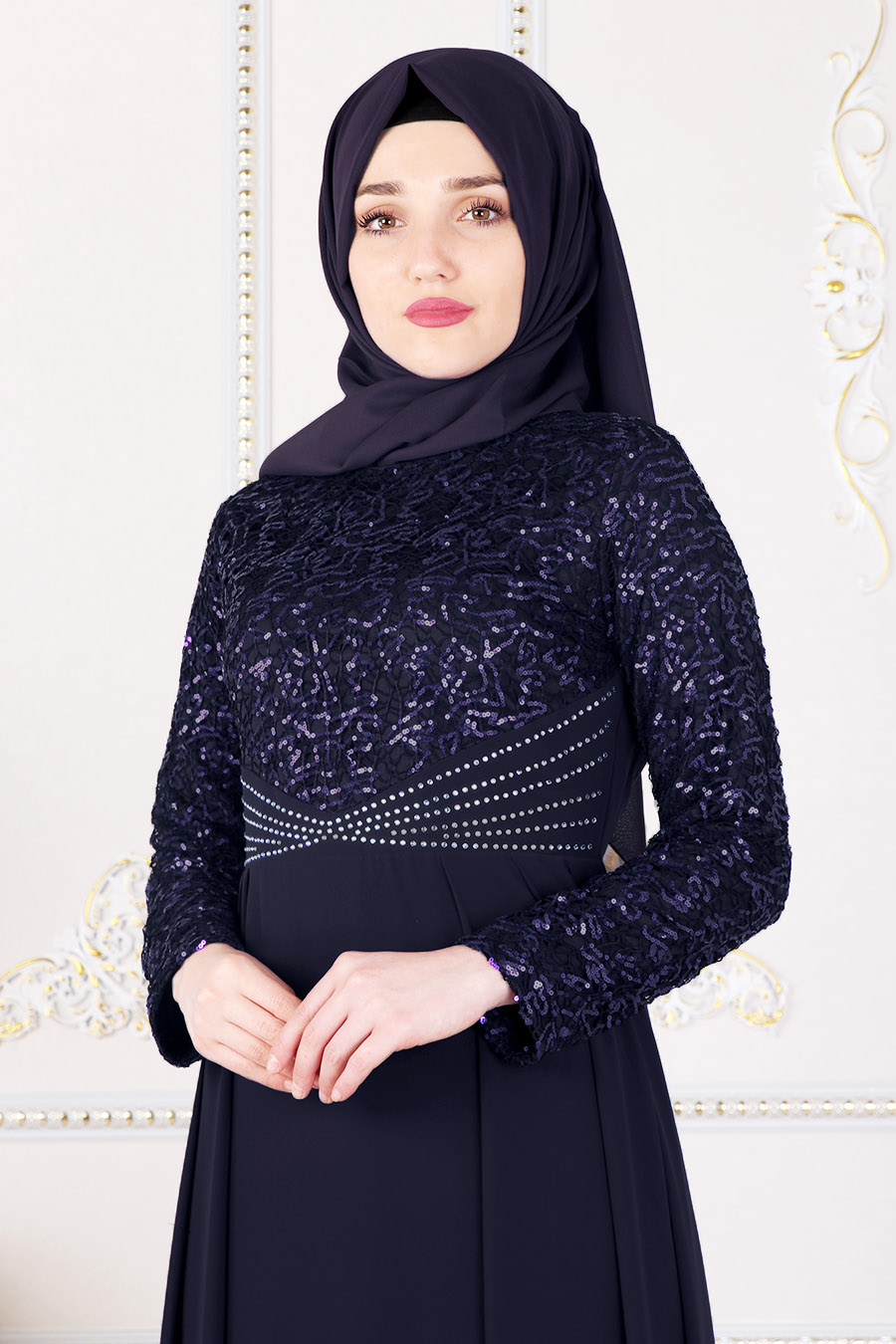 NAVY BLUE EVENING DRESS