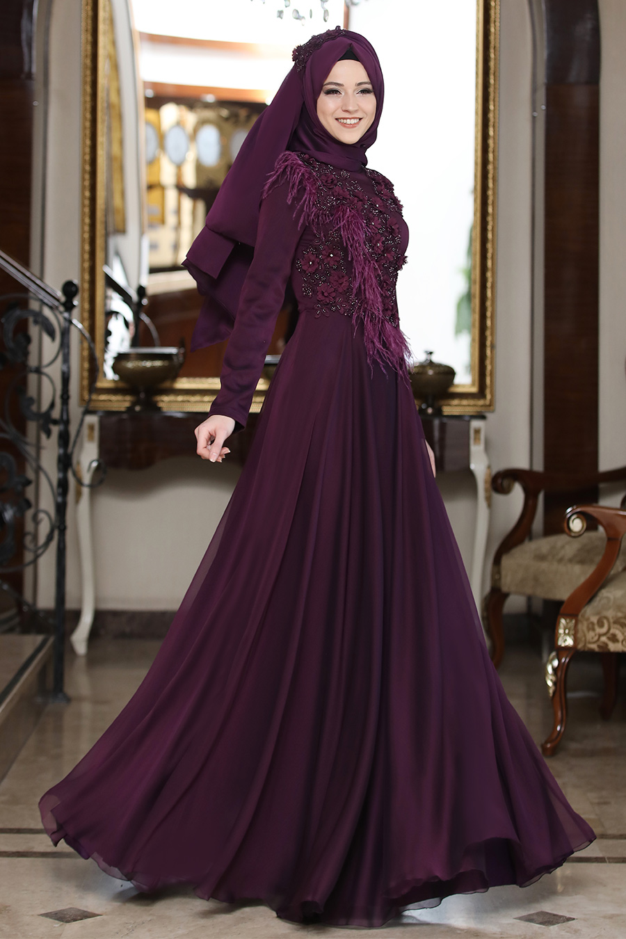 PURPLE EVENING DRESS