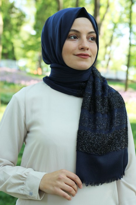 NAVY BLUE SHAWL