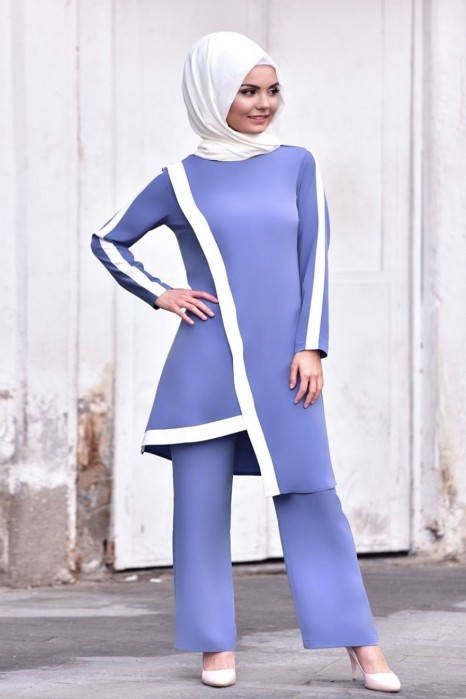 INDIGO TUNIC AND PANT SUIT