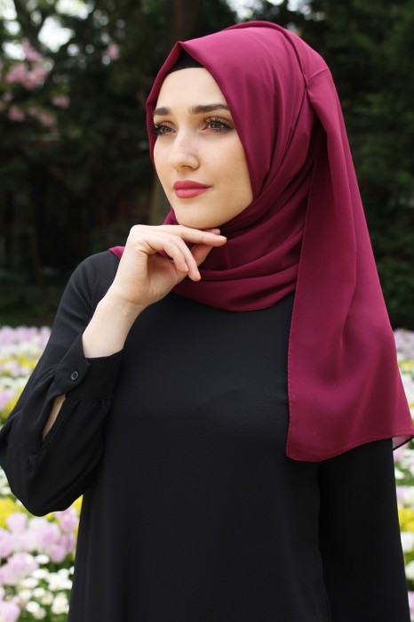 PLAIN CHERRY COLOR SHAWL