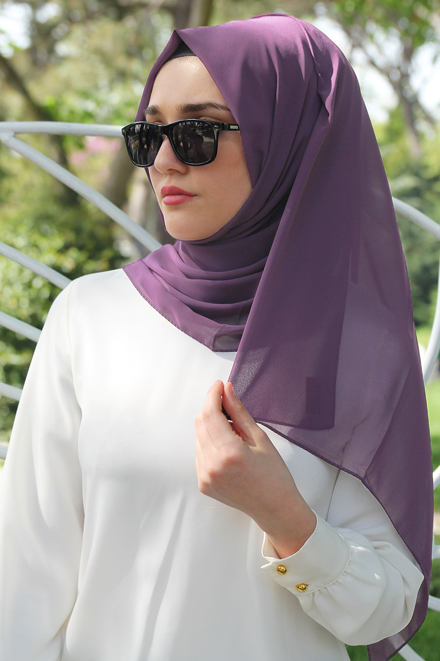PLAIN LILA SHAWL