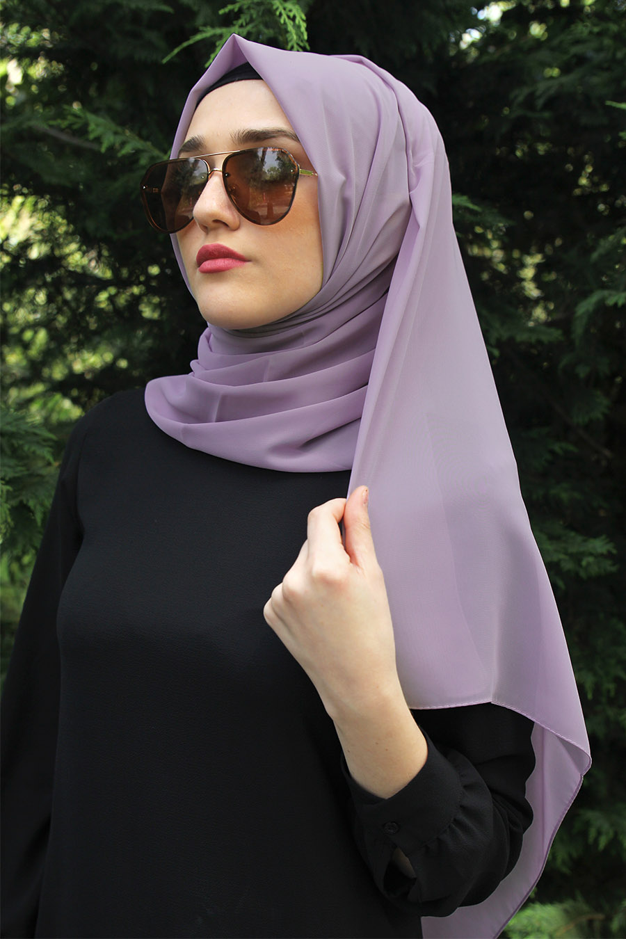 PLAIN LILA SHAWL